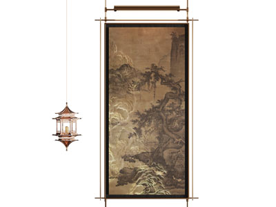 新中式挂画 装饰画 长条挂画 玄关挂画 客厅挂画