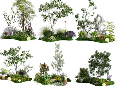 景观小品 植物造景 植物堆
