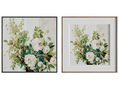 清新花卉装饰画 油画 肌理挂画
