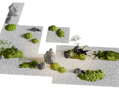 景观园艺小品 苔藓 石头