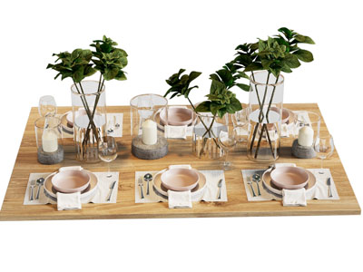 现代花瓶餐具组合