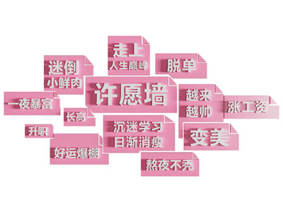 网红打卡背景墙 国潮风奶茶背景墙 墙壁装饰创意许愿留