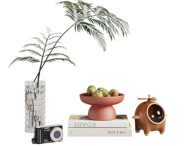现代装饰品 摆件 绿植花瓶 果盘