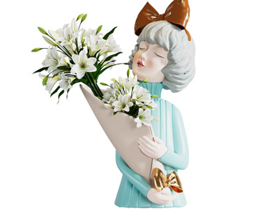 现代陶瓷娃娃摆件组合