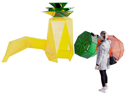 现代美陈几何水果