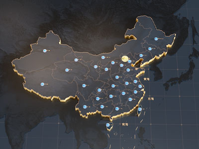 中国地图 黑金地图 科技地图 科技中国地图