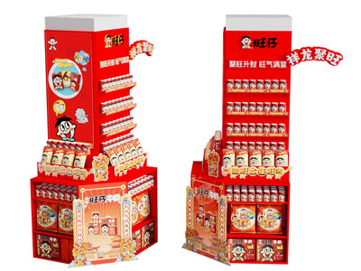 旺旺快消品包柱展柜
