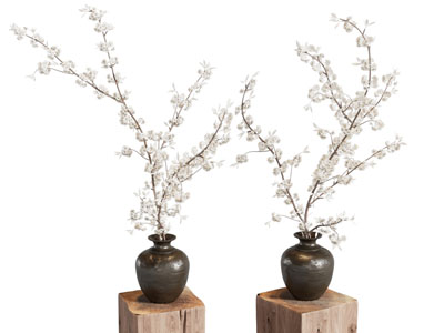 侘寂中古花瓶 玄关摆件 枯枝花