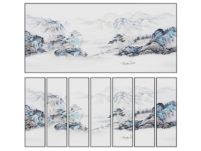 新中式挂画 壁画布 山水画