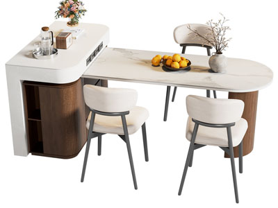 现代奶油餐桌椅