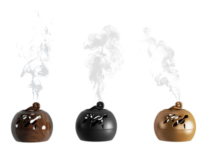 新中式现代摆件组合 香薰 香炉 香器 新中式摆件 烟雾