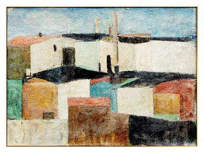 现代抽象建筑挂画 装饰画