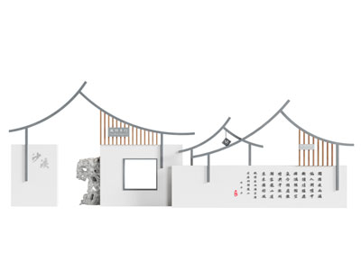 中式村落入口大门景观