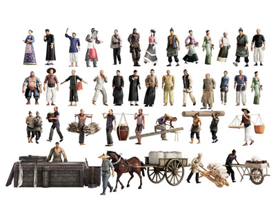 古代人物干活场景