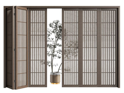 现代中古风折叠推拉门