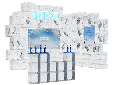 现代娱乐空间 冰雪节 冰块 冰砖 啤酒产品陈列 冰墙 美