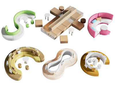 现代异形沙发 多人沙发
