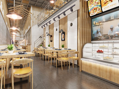 新中式饭店餐馆就餐区