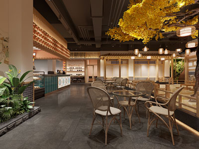 现代饭店餐馆就餐区