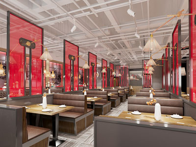新中式饭店餐馆就餐区