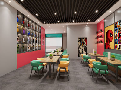 工业风炸鸡汉堡店