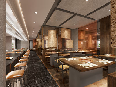 现代饭店餐馆就餐区
