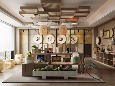 新中式非遗藤编用品展厅