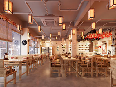 工业风民族风主题饭店餐馆就餐区
