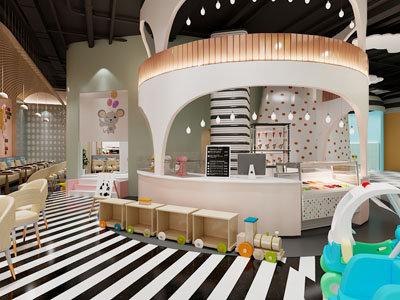 现代饭店餐馆大厅收银台