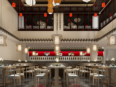 中式新中式餐饮空间 餐厅