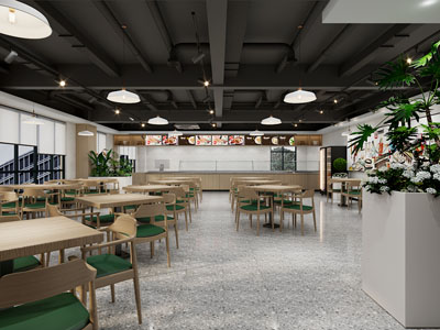 现代社区食堂 食堂 餐厅售卖区
