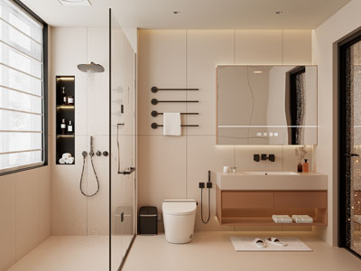 奶油风卫生间 浴室