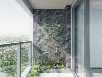 现代阳台景观植物