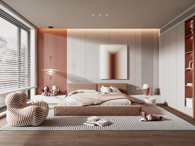 现代卧室 女儿房 小孩房