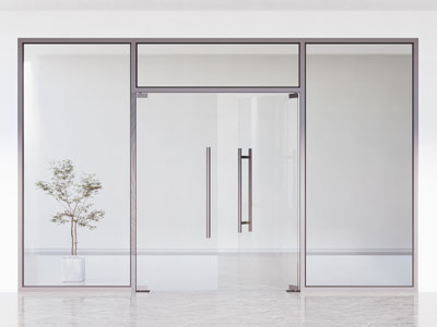 现代玻璃双开门