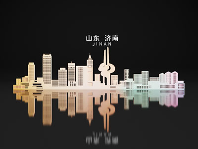 现代建筑剪影背景墙
