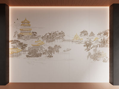 新中式床头背景墙