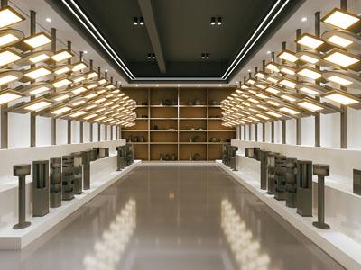 现代灯具专卖店展览展厅