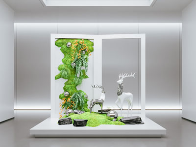 现代室内景观造景 苔藓景观 景观小品 植物景观 景观雕