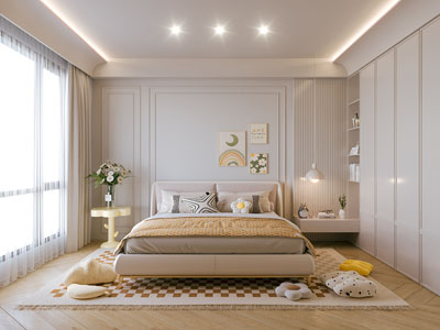 现代奶油风卧室
