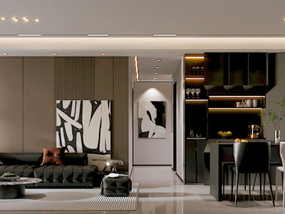 意式轻奢客厅餐厅