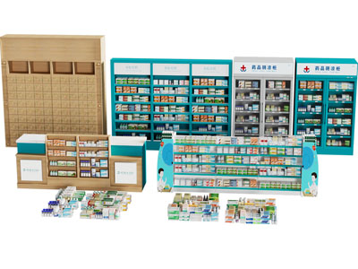 现代药店货架