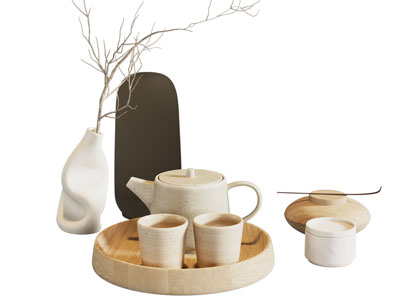中式茶具 茶壶 茶杯 桌面摆件
