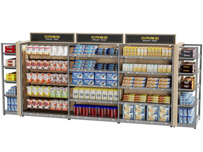 现代休闲食品货架 展柜