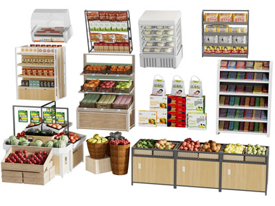 现代便利店超市生鲜食品货架 展台