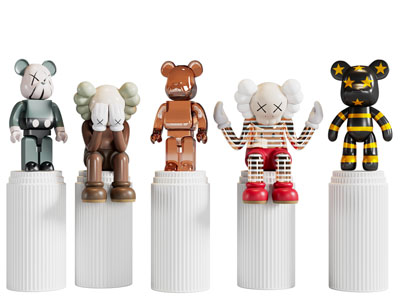 现代暴力熊 KAWS 坐姿潮玩公仔摆件组合