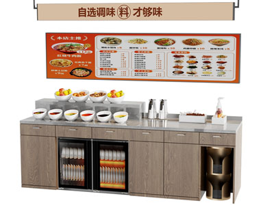 调料台 备餐柜 小食台 消毒柜 菜牌 菜品灯箱
