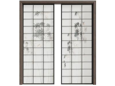 现代新中式推拉门 日式推拉门 木格栅隔断 厨房卫生间