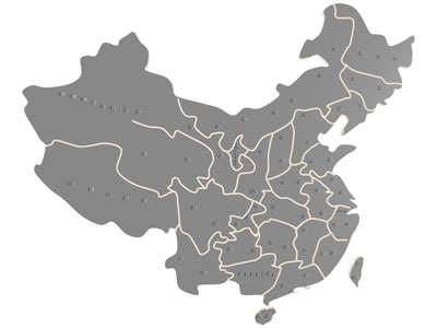 现代中国地图发光墙饰