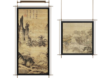 新中式装饰画 花艺